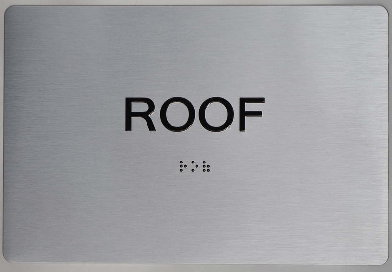 BUILDINGSIGNS.COM Floor Number Sign Tactile Graphics Grade 2 Braille Text With Raised Letters Aluminum, Safety Sign For Office, School Hospital,Brush Silver (Roof 6X9) - Image 5
